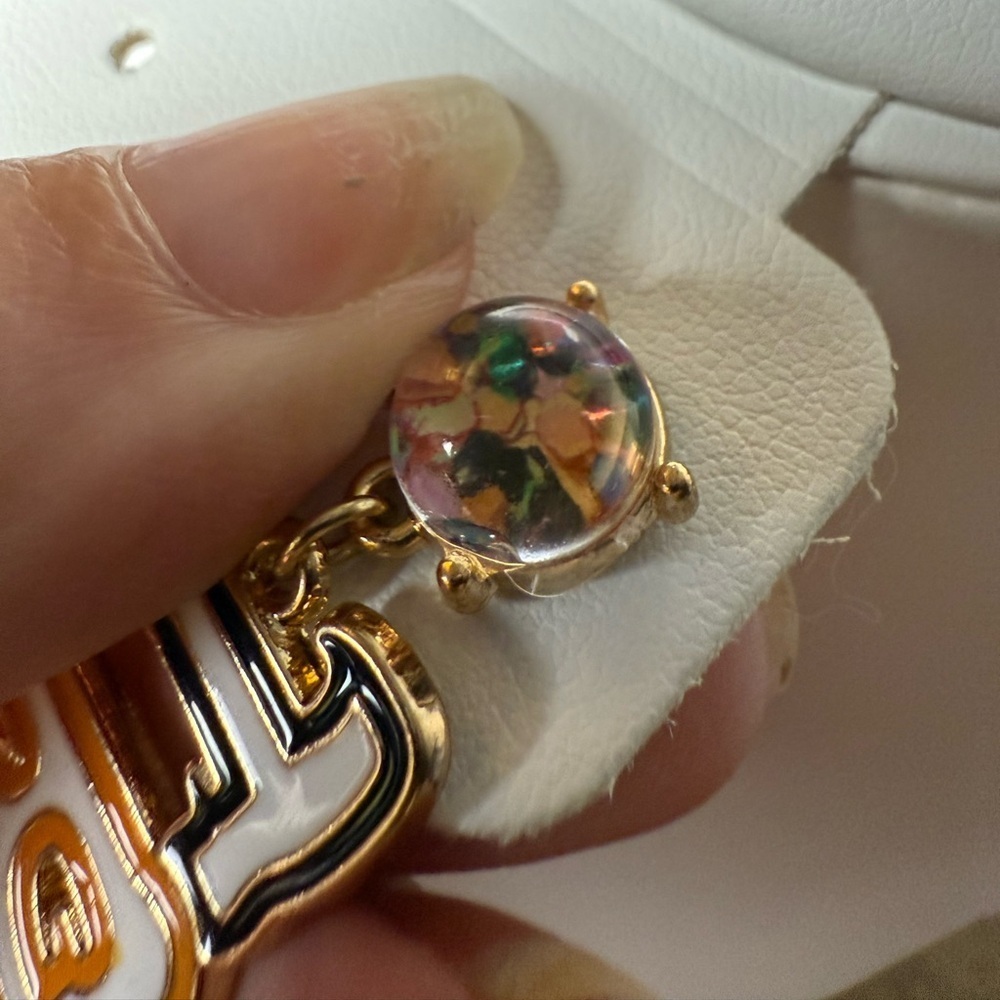 Halloween TRICK Orange Purple and Black Single Earring - Picture 5 of 7